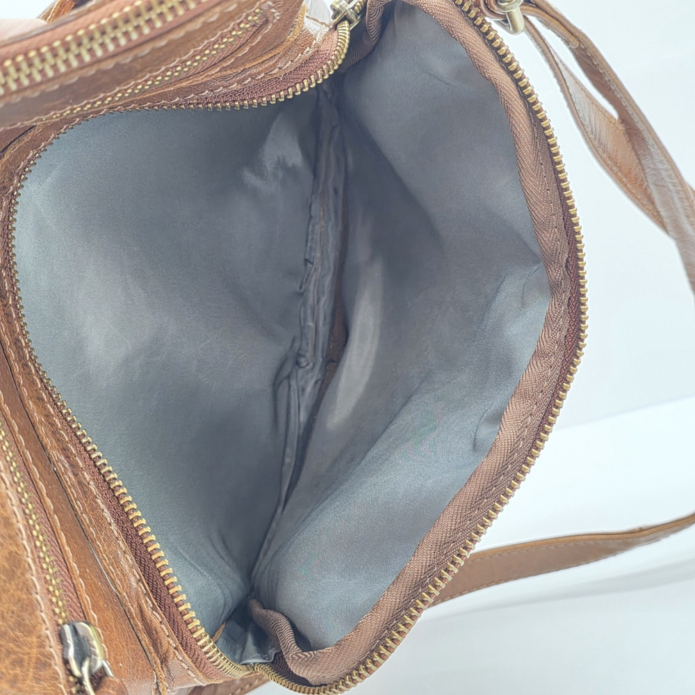 Vintage Utility Leder Buck Leather Crossbody Messenger Bag Brown Everyday Carry - Picture 7 of 10